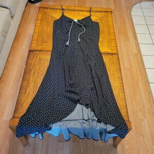 Xhilaration Black with White Polka Dot High Low Dress